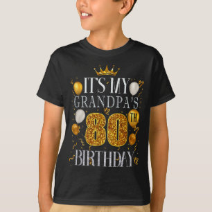 Camiseta É o 80º Aniversário do Meu Avô Feliz Aniversário 8