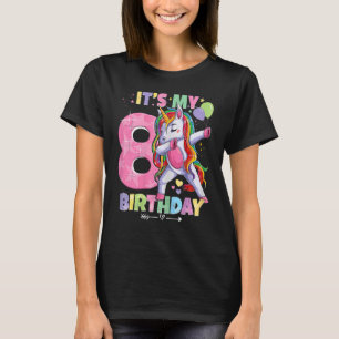 Camiseta É o 8.º Aniversário da Garota Bonita do Unicórnio