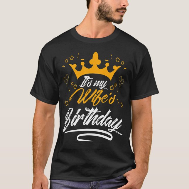 Camiseta É o aniversário da minha esposa (Frente)