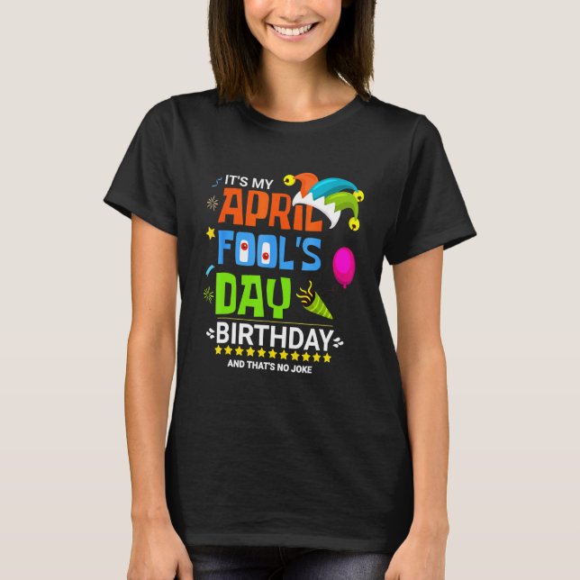 Camiseta É o aniversário da Páscoa do dia de abril. (Frente)