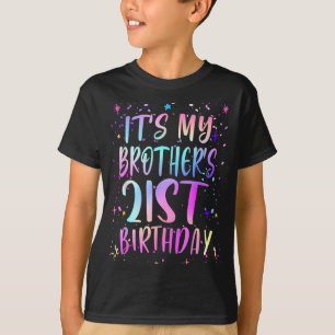Camiseta É o Aniversário de 21 Anos do Meu Irmão Colorido F