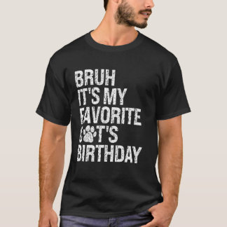Camiseta É o aniversário do meu gato favorito, gatinho miau