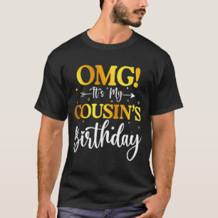 Camiseta É o aniversário do meu primo Engraçado Feliz Anive