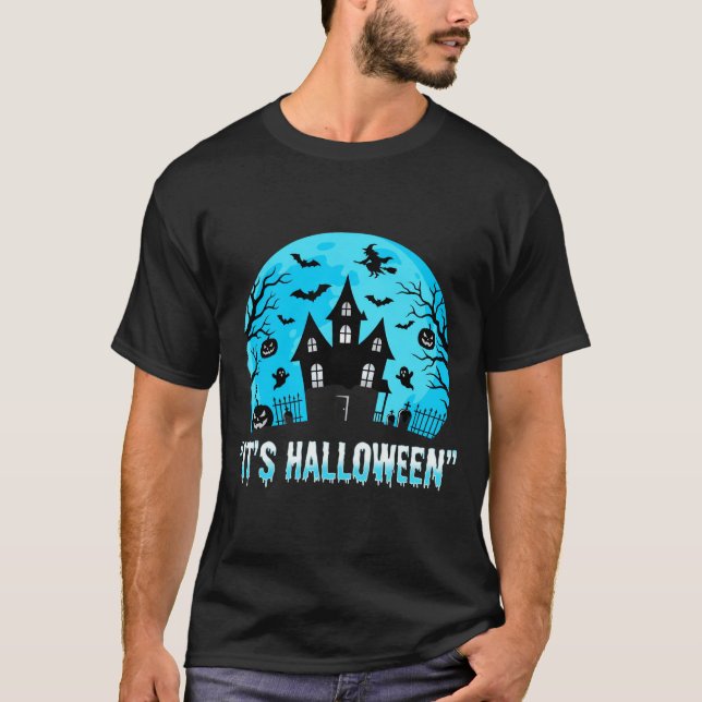 Camiseta É o Design de Morcego da Casa Assombrada de Hallow (Frente)