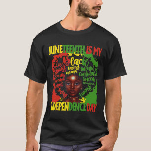 Camiseta É o Dia da Independência Rainha Negra Meninas