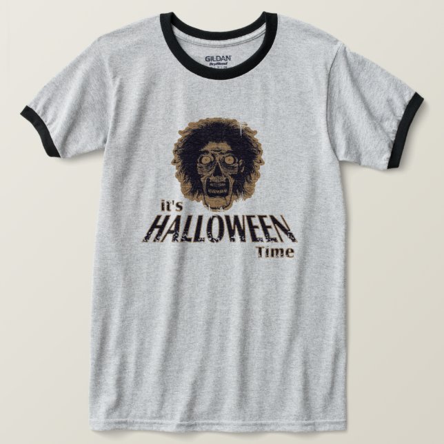 Camiseta É o Halloween - Olhar desolado (Frente do Design)