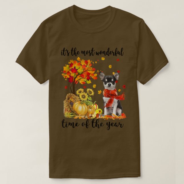 Camiseta É O Mais Maravilhoso Horário De Outono Chihuahua P (Frente do Design)