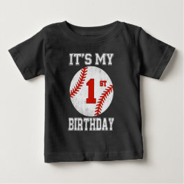 Camiseta É o meu 1º aniversário de beisebol Design