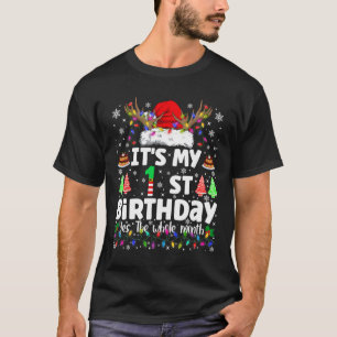 Camiseta É o meu 1º aniversário de Natal engraçado Bday Xma
