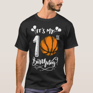 Camiseta É o meu 10º Aniversário do Bysketbyll Player 10 Bd