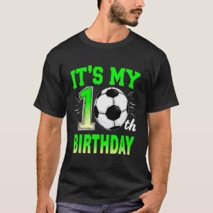 Camiseta É o Meu 10º Aniversário Menino Futebol Ll