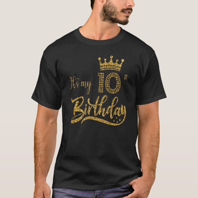 Camiseta É o meu 10º aniversário, mulheres bonitas, 10 anos (Frente)