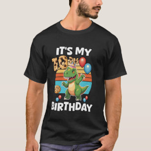 Camiseta É o meu 10º aniversário T-Rex dinossauro fofo déci