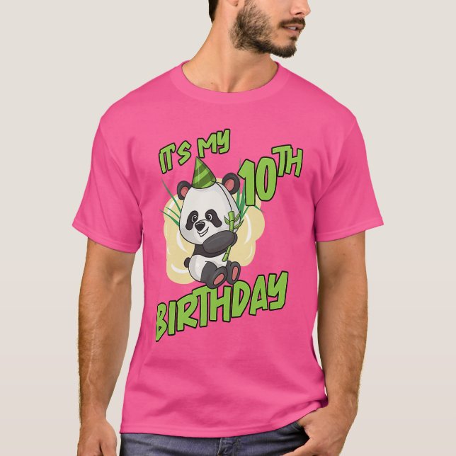 Camiseta É O Meu 10 Aniversário Panda (Frente)