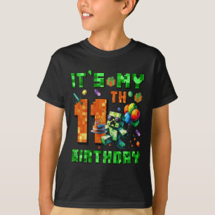 Camiseta É o meu 11º aniversário Pixel Número Jogo de Vídeo