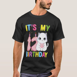 Camiseta É o Meu 12º Aniversário Menina Gato Ragdoll de 12 