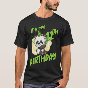 Camiseta É O Meu 12 Aniversário Panda