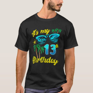 Camiseta É o meu 13 Aniversário Tropical Beach Verão 13 Yea