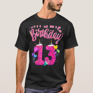 Camiseta É o meu 13 de aniversário de donut feliz aos 13 an