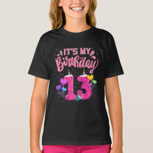 Camiseta É o meu 13 de aniversário de donut feliz aos 13 an