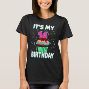 Camiseta É o meu 14 Aniversário Cupcake Doce de 14 Anos