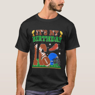 Camiseta É o Meu 16º Aniversário Menino de 16 Anos Futebol 