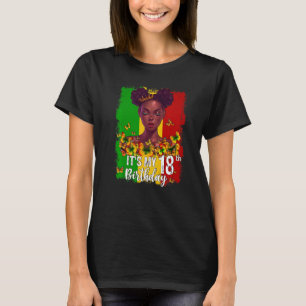 Camiseta É o meu 18º aniversário, 18 anos Melanina Negra