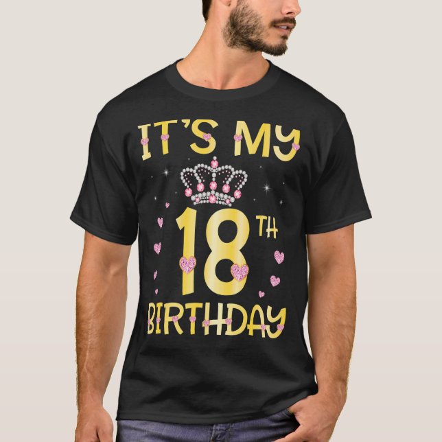 Camiseta É o meu 18º aniversário de Diamante Feliz para Mim (Frente)