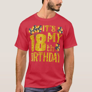Camiseta É o meu 18º aniversário Feliz Tee de Aniversário d