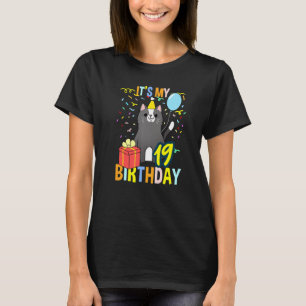 Camiseta É o meu 19.º Aniversário Tuxedo Cat
