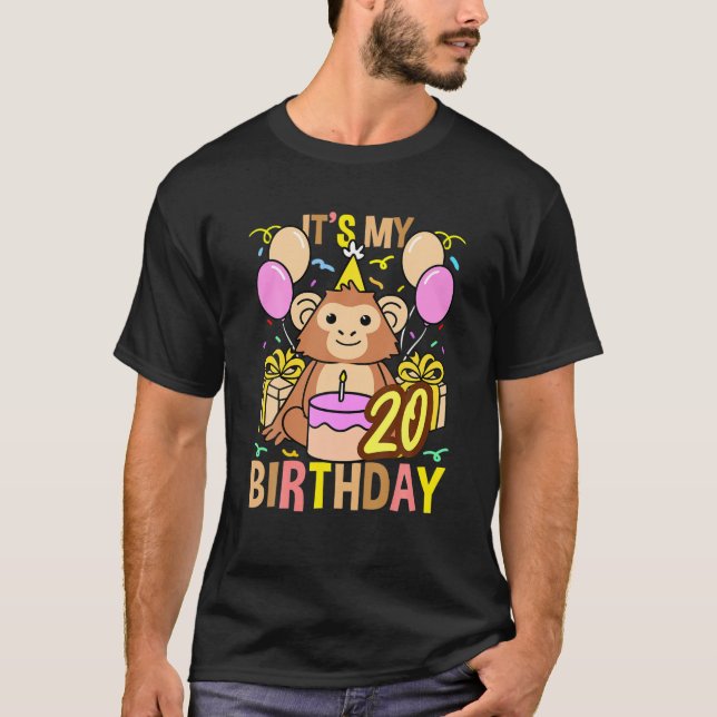 Camiseta É o meu 20 Birthday Chimpanzé (Frente)