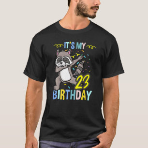 Camiseta É O Meu 23º Aniversário, Dabbing Raccoon