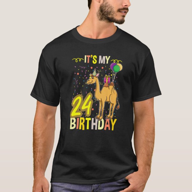 Camiseta É o meu 24º aniversário, Camel Dromedary (Frente)