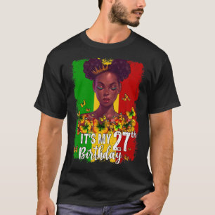 Camiseta É o meu 27º aniversário, 27 anos Melanina Negra