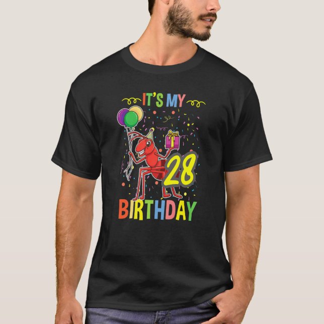 Camiseta É o meu 28º Aniversário Ant Keeper (Frente)