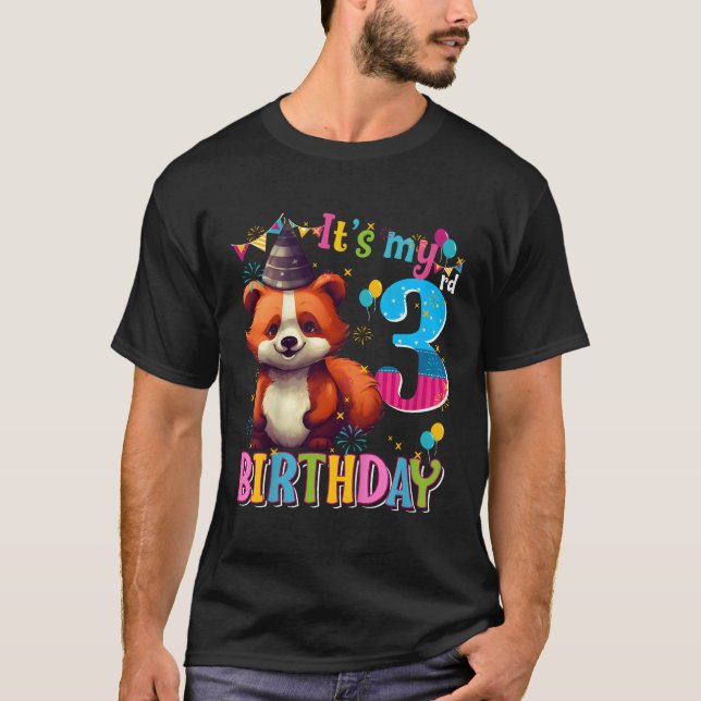 Camiseta É O Meu 3º Panda Vermelha (Frente)