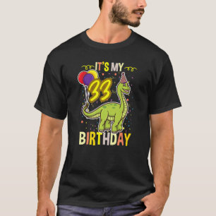 Camiseta É o meu 33º dinossauro de aniversário