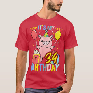 Camiseta É O Meu 34º Aniversário De Porco De Porco Lover334
