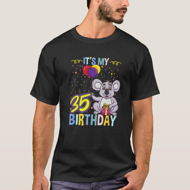 Camiseta É O Meu 35º Aniversário Amante de os animais Koala (Frente)