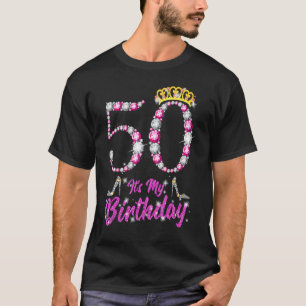 Camiseta É o meu 50º aniversário, Rainha Tiara Calçados de 