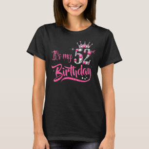 Camiseta É o meu 52º Aniversário, Diamante Rosa, 52 anos