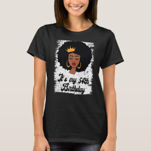 Camiseta É o meu 54º aniversário, Black Afro Queen Birthday