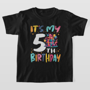 Camiseta É o meu 5 Birthday Feliz Aniversário de criança