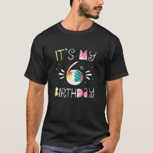 Camiseta É o meu 6 Aniversário Tropical Floral de 6 anos