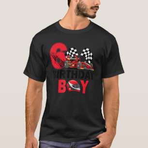 Camiseta É o meu 6 Birthday Boy 6 Toddler Racing Car Drive