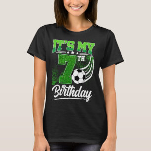 Camiseta É o meu 7º aniversário menino futebol Ll 7 anos de