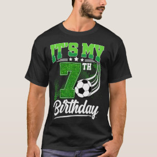 Camiseta É o meu 7º aniversário menino futebol Ll 7 anos de