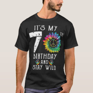 Camiseta É o meu 70 Birthday Hippie Sign Tie Dye 70