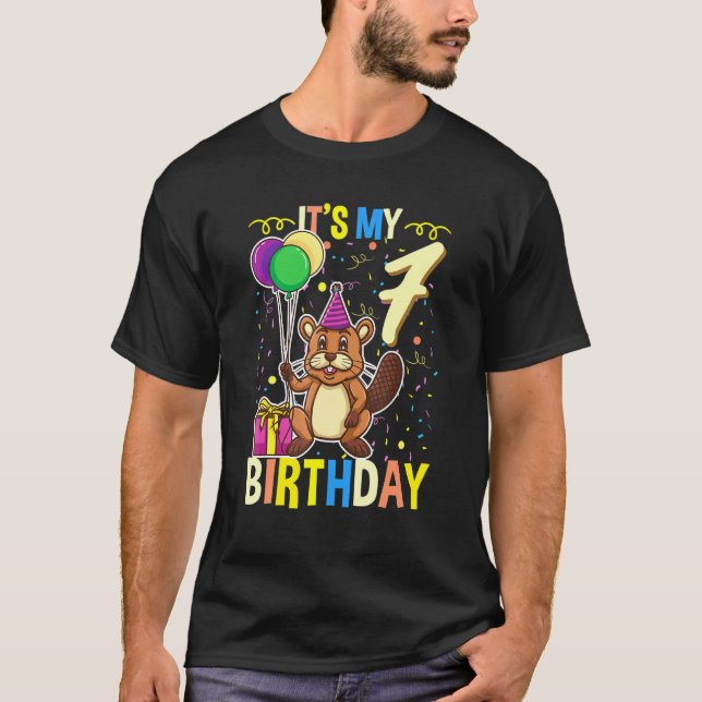 Camiseta É O Meu 7 Birthday Beaver (Frente)