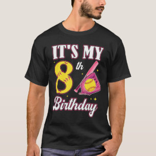 Camiseta É o meu 8º aniversário Softll Menina Festa de 8 an